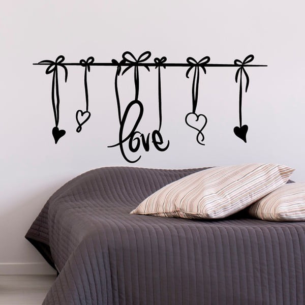 Bílá samolepka Ambiance Love Headboard-image-1