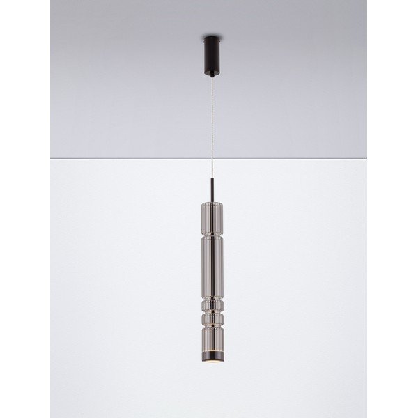 Šedé skleněné LED závěsné svítidlo ø 8 cm Bento – Nova Luce-image-4