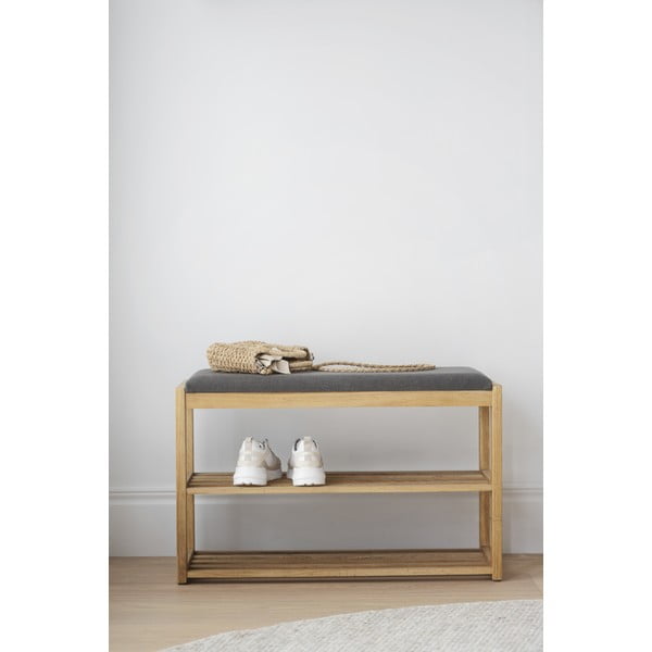 Botník z dubového dřeva s lavicí v přírodní barvě Confetti – Rowico-image-3