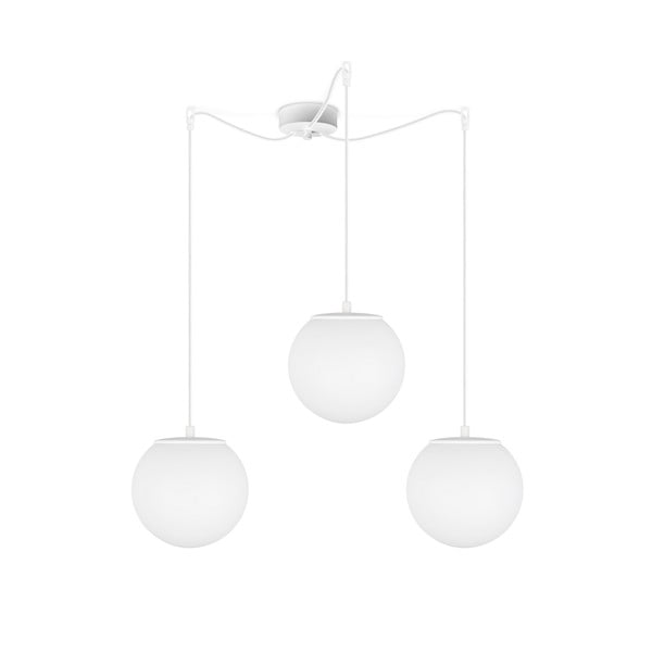 Matně bílé tříramenné závěsné svítidlo Sotto Luce Tsuki, ⌀ 20 cm