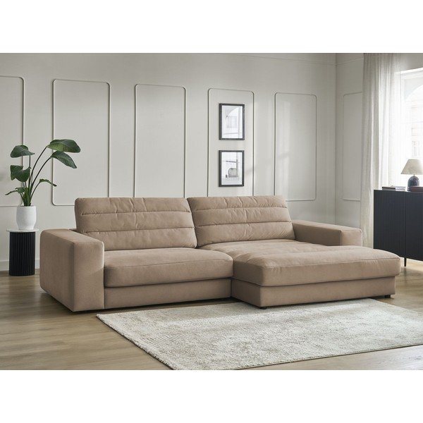 Taupe sametová rohová pohovka (pravý roh/s lenoškou) Sierra – Bobochic Paris-image-1