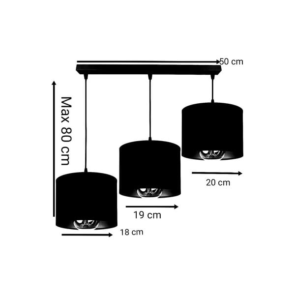 Černé/modré závěsné svítidlo 50x80 cm 3 - Magenta Home-image-1