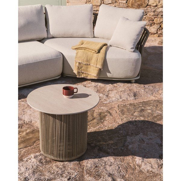 Kovový kulatý zahradní stolek ø 55 cm Orosei – Kave Home-image-1
