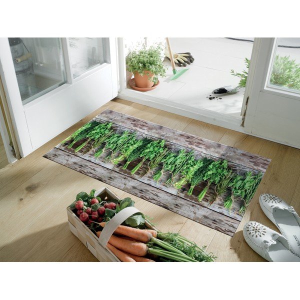 Hnědo-zelený běhoun Floorita Aromatica, 58 x 240 cm-image-1