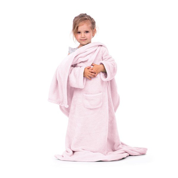 Růžová dětská televizní deka s rukávy DecoKing Lazykids-image-2