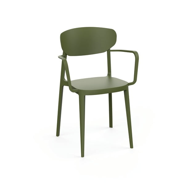 Tmavě zelená plastová zahradní židle Mare – Rojaplast