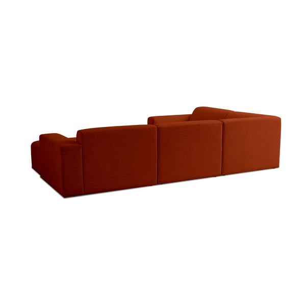 Rohová pohovka z textilie bouclé v cihlové barvě (do "U") Roxy – Scandic-image-2