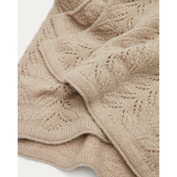 Pletená deka z vlny a směsi vláken 130x170 cm Malik – Kave Home-image-1