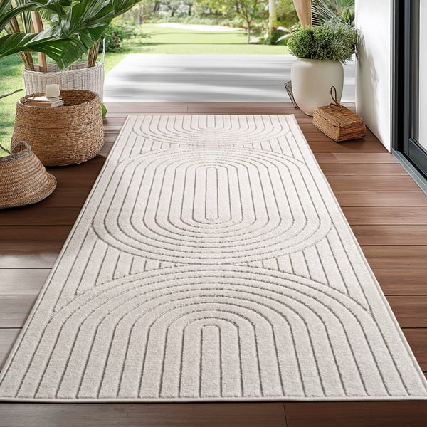 Krémový vnitřní a venkovní běhoun 80x250 cm Nova 1201 – Ayyildiz Carpets-image-1