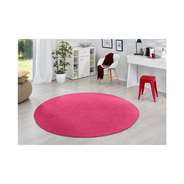 Růžový kulatý koberec ø 133 cm Fancy – Hanse Home-image-1