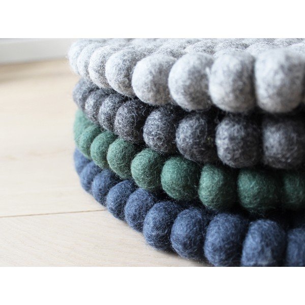 Tmavě modrý kuličkový vlněný dětský podsedák Wooldot Ball Chair Pad, ⌀ 30 cm-image-2