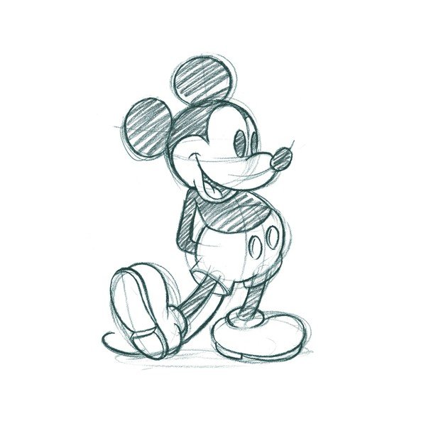 Obraz Pyramid International Mickey Mouse Sketched Single, 30 x 40 cm
