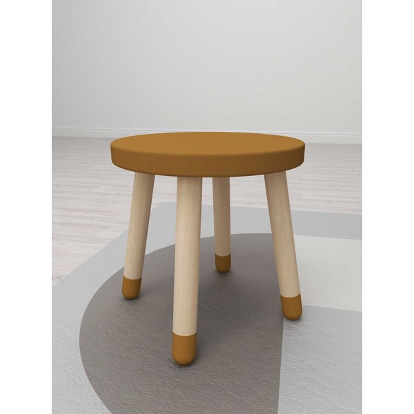 Hořčicová dětská stolička Flexa Dots, ø 30 cm-image-1