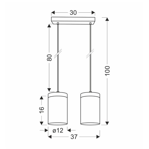 Závěsné svítidlo se skleněným stínidlem v černo-přírodní barvě ø 12 cm Wels – Candellux Lighting-image-1