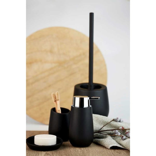 Matně černá keramická WC štětka Badi – Wenko-image-2