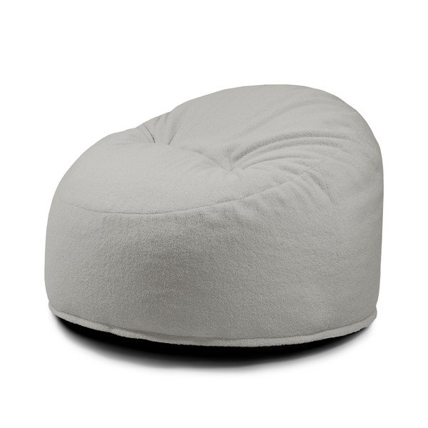 Světle šedý dětský sedací vak z textilie bouclé Om 85 – SLOWDOWN