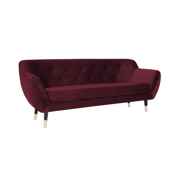 Vínově červená pohovka s černými nohami Mazzini Sofas Amelie, 188 cm-image-2