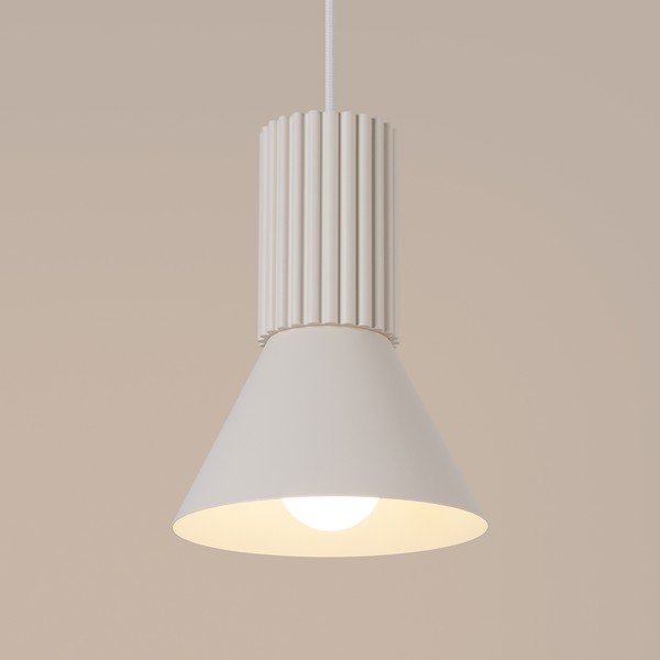 Béžové kovové závěsné svítidlo ø 14 cm Niru – Sollux-image-2