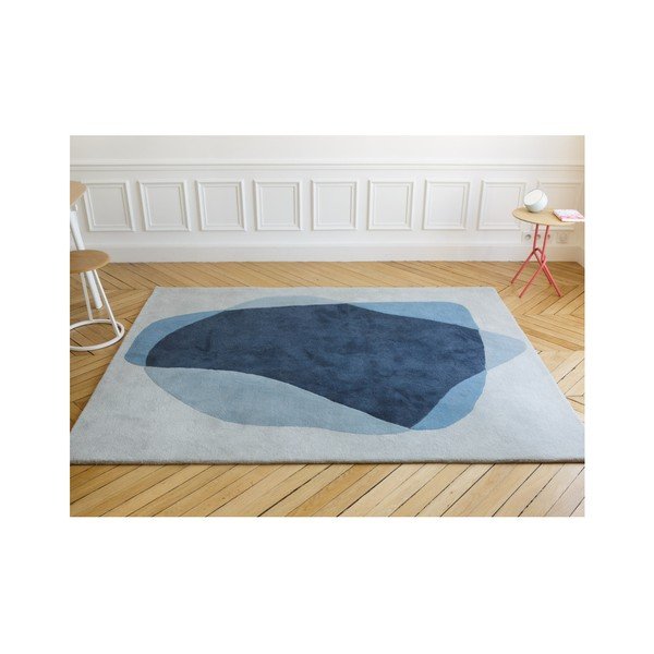 Modro-šedý koberec z čisté vlny HARTÔ Serge, 180 x 220 cm-image-3