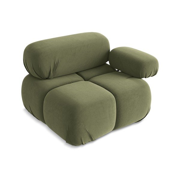 Světle zelený sametový modul pohovky (pravý roh) Lokua – Makamii-image-3