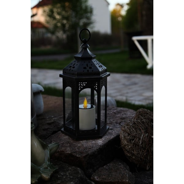 LED solární lucerna Warm 36 cm, černá-image-1