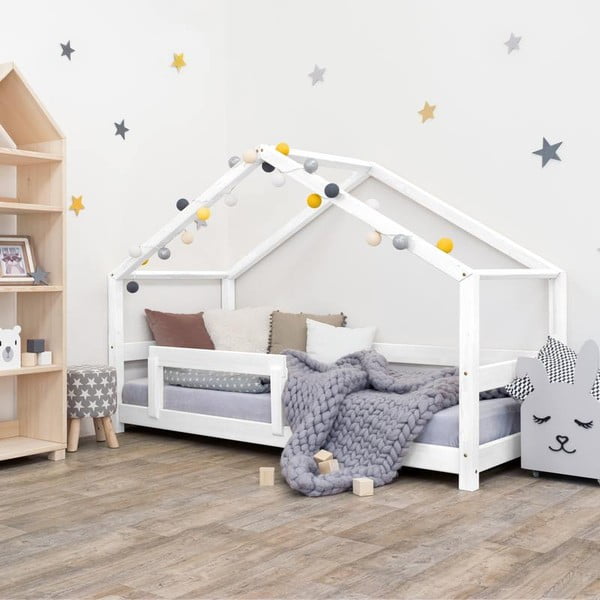 Bílá dřevěná dětská postel Benlemi Lucky, 90 x 160 cm
