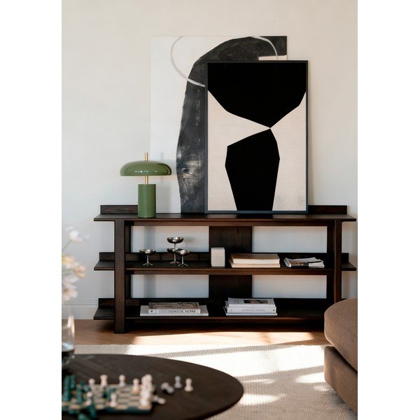 Konzolový stolek s deskou v dubovém dekoru v tmavě přírodní barvě 43x150 cm Kilian – Rowico-image-1