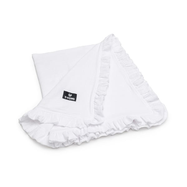 Bílá mušelínová dětská deka 80x100 cm – T-TOMI