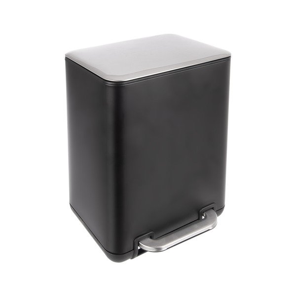 Černý nášlapný odpadkový koš z nerezové oceli 6 l Black – Orion