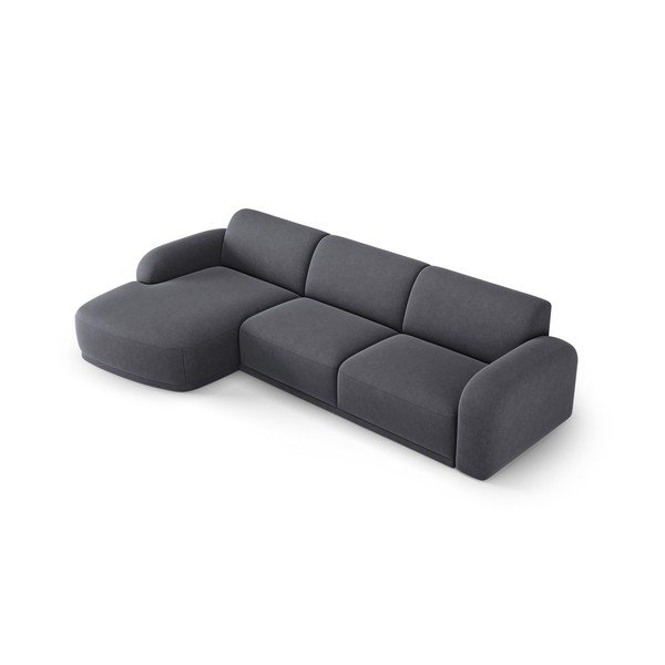 Šedá sametová rohová pohovka Erin – Micadoni Home-image-4