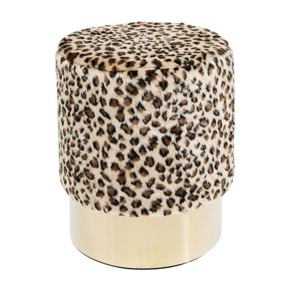 Stolička s leopardím vzorem Kare Design Cherry Leo, ⌀ 35 cm