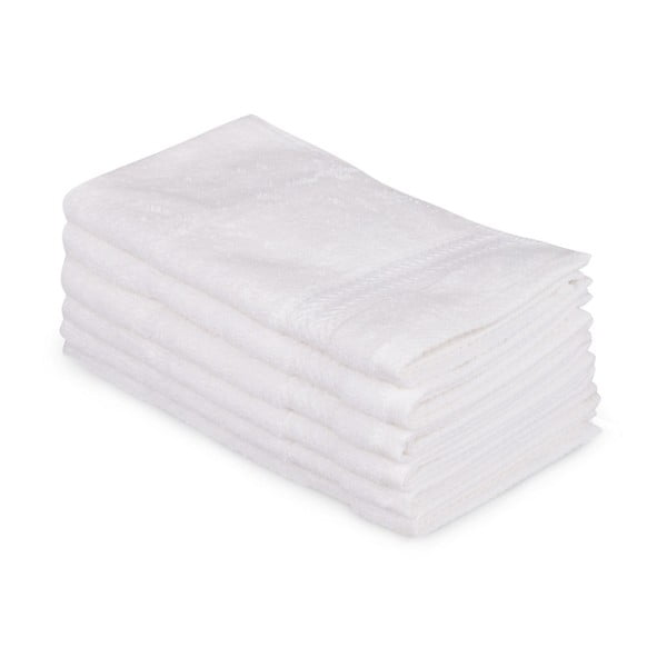 Sada 6 bílých bavlněných ručníků Madame Coco Lento Puro, 30 x 50 cm