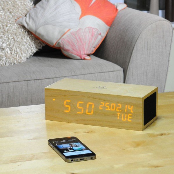 Reproduktor Oak Click Clock s oranžovým LED budíkem-image-2