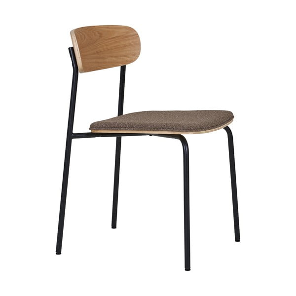 Černá/hnědá stohovatelná jídelní židle v dekoru jasanu Estepona – House Nordic-image-2