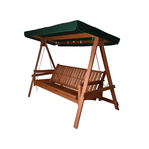 Zelená dřevěná zahradní houpačka Vegas Lux - Rojaplast-image-2