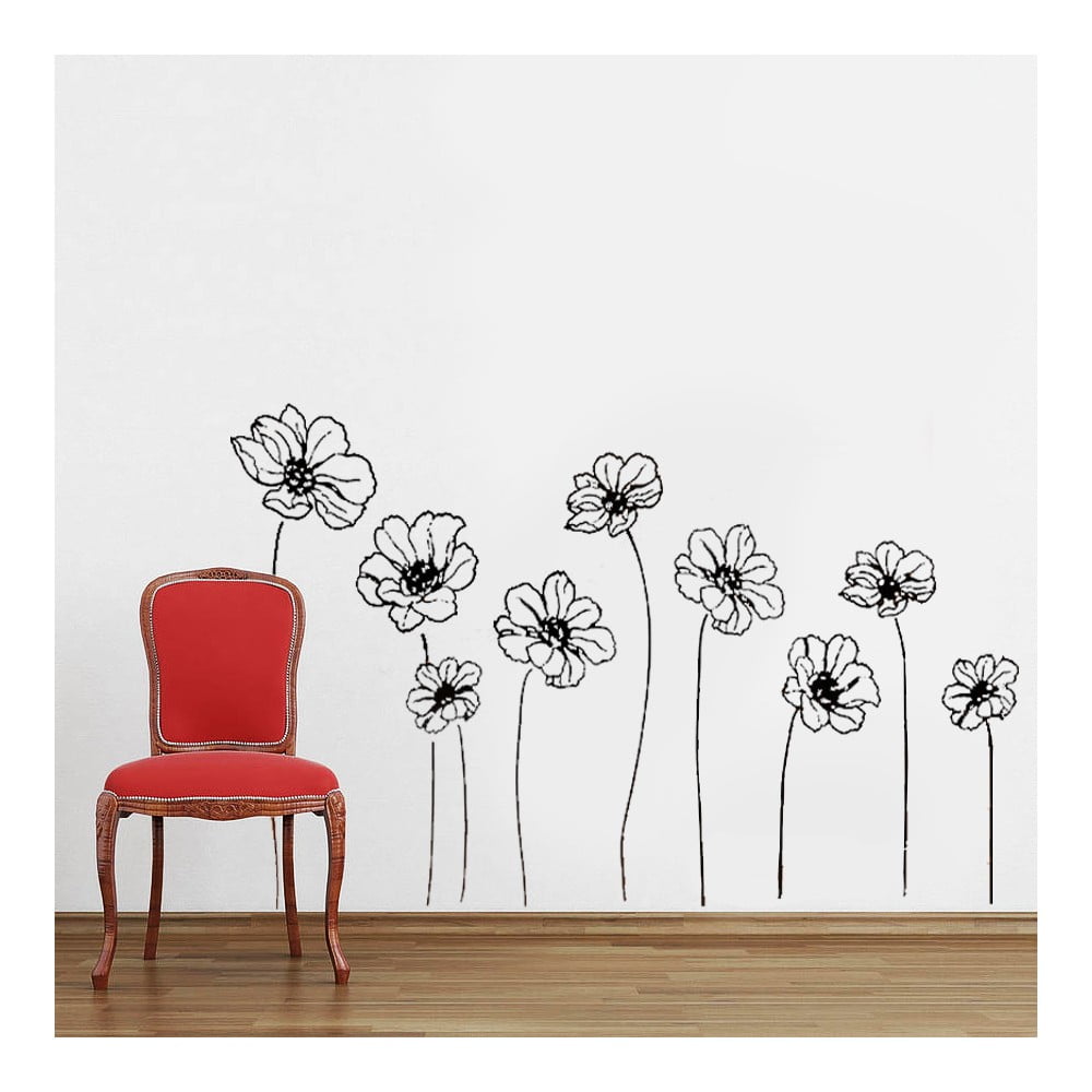 Samolepka na stěnu 9 Flowers, 60x90 cm