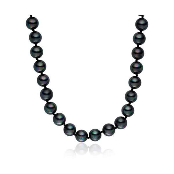 Tmavě šedý perlový náhrdelník Pearls of London Mystic, délka 45 cm