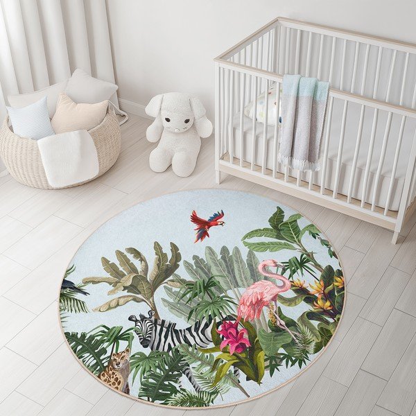 Pratelný dětský koberec ø100 cm Jungle – Mila Home-image-4