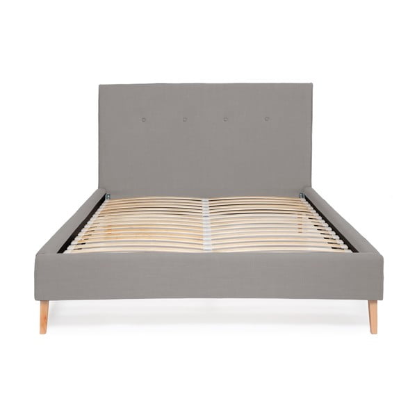 Světle šedá postel Vivonita Kent Linen, 200 x 180 cm