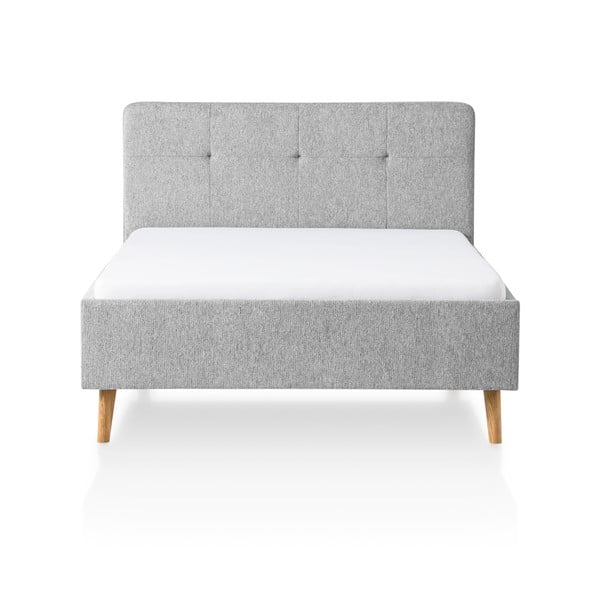 Světle šedá čalouněná dvoulůžková postel bez roštu 140x200 cm Smart – Meise Möbel-image-3