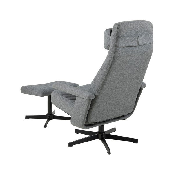 Tmavě šedé polohovací křeslo s podnožkou Actona Tranby-image-4
