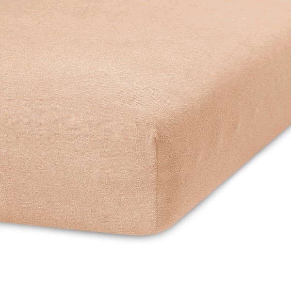 Světle hnědé napínací froté prostěradlo 120x200 cm Ruby – AmeliaHome-image-1