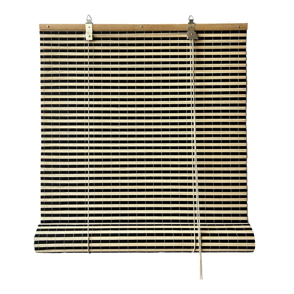 Černá/v přírodní barvě bambusová roleta 100x160 cm Vela – Gardinia