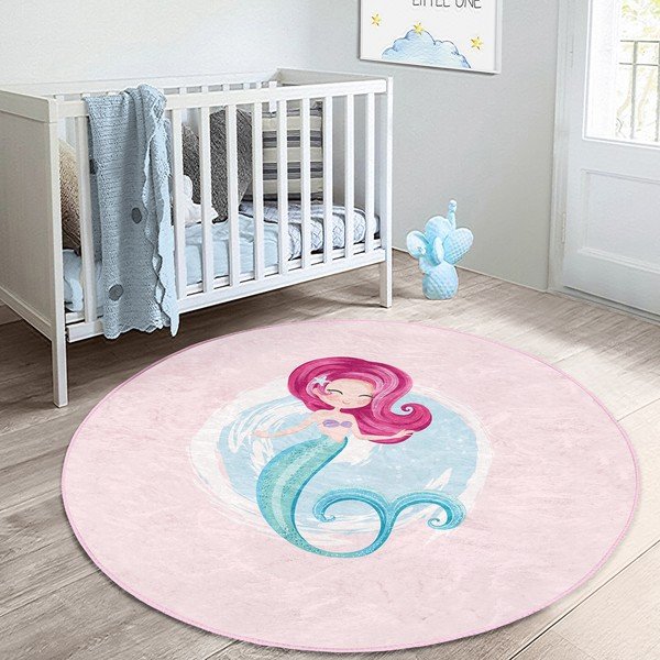 Růžový dětský koberec ø 80 cm Comfort – Mila Home-image-1