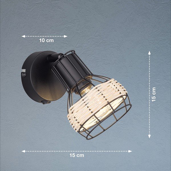 Černé nástěnné svítidlo Straw – Fischer & Honsel-image-2