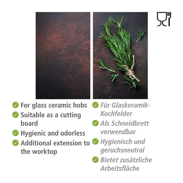 Kryty na sporák z tvrzeného skla v sadě 2 ks 52x30 cm Rosemary – Allstar-image-2