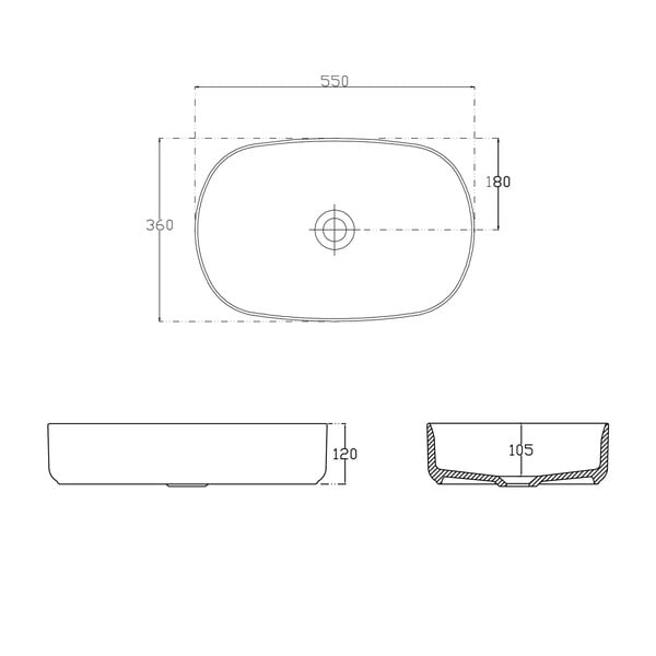 Růžové keramické umyvadlo 55x36 cm Infinity Oval – Sapho-image-3