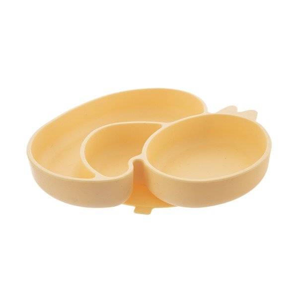 Žlutý silikonový dětský talíř 19x19,5 cm Chicken – Orion-image-3