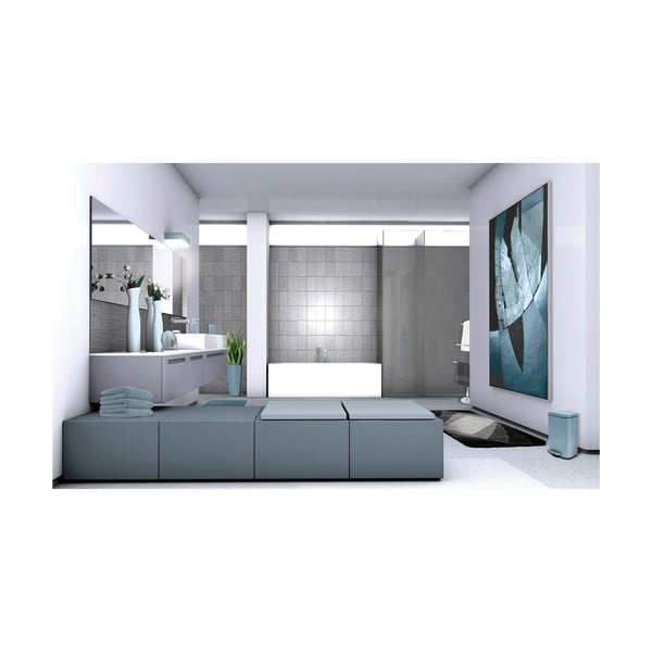 Světle modrý nášlapný ocelový odpadkový koš 5 l   Akira – Spirella-image-3