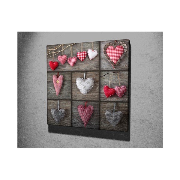 Nástěnný obraz na plátně Hearts, 45 x 45 cm-image-2